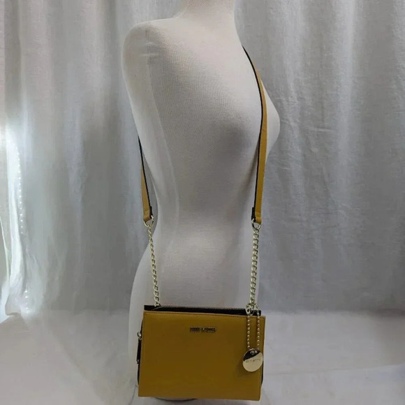 Steve Madden Mustard yellow wallet purse crossbody, zip and snap closure, S5 - Picture 2 of 9